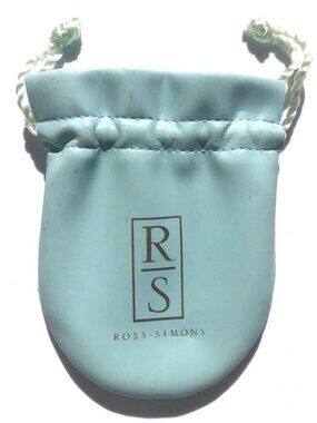 Ross-Simons Jewelry Pouch Blue Vinyl Dust Bag 4x3 Travel Storage Logo
